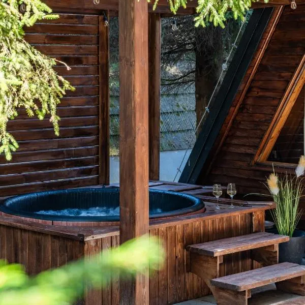 Leśna Sielanka domek z jacuzzi w lesie pod Górą Szczebel RELAX I SPORT, hotel v destinaci Lubień