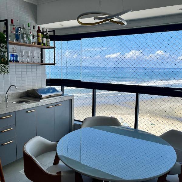 Frente Mar Pé na Areia Sacada Gourmet Ar-Condicionado Até 6 hóspedes
