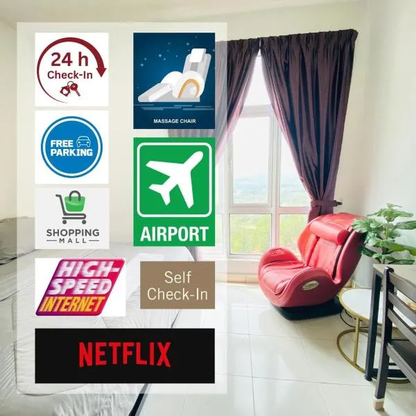Mesahill Studio King With Massage Chair Above Shopping Mall, Cinema & Bowling, 5 Minutes to USIM, Nilai - 24H Self and Easy Check In, hotel in Nilai
