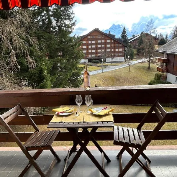 Central studio in Villars sur Ollon, Emeraude, for 2 only 100m to Bretaye ski train、ヴィラール・シュル・オロンのホテル