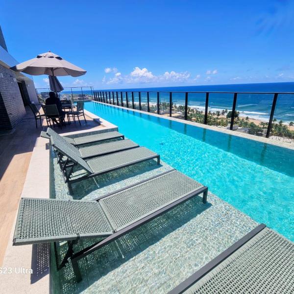 Studio Rooftop em frente ao Mar na Praia de itapua