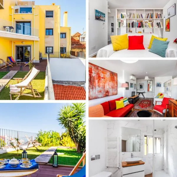 110m2 flat, large terrace with a view and a garden, hotel i Lissabon