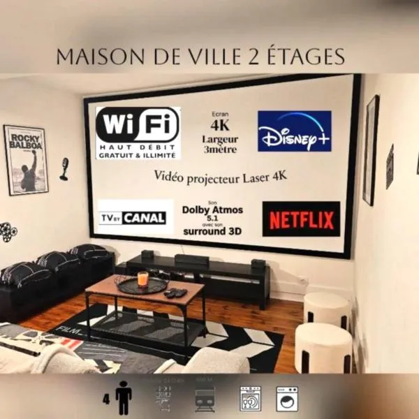 Cinéma Privé Maison Cosy Romantique, hôtel à Riom