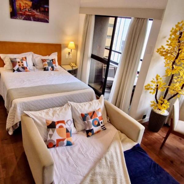 Flat Hotel Jardins Varanda Quali Espaçoso Wi-Fi e Garagem - Foto 3
