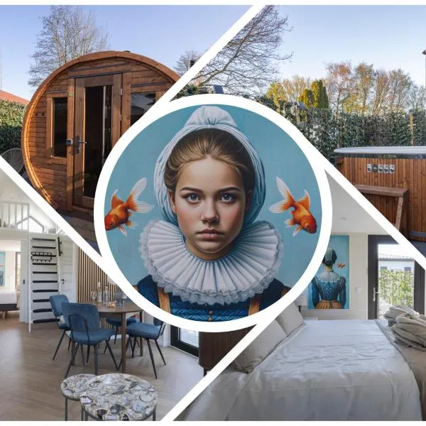 Tiny Wellness House in Heinkenszand with a private sauna, hottub, garden, airco, free wifi, boutique design and a luxury wellness experience, hotel v destinaci heinkenszand