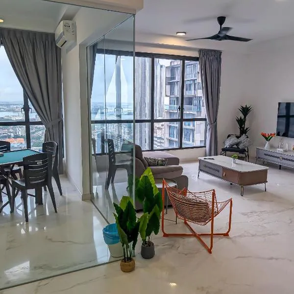 Sky88 Seaview 4BR Indoor Pool-Mahjong-Netflix, hotel v destinaci Johor Bahru