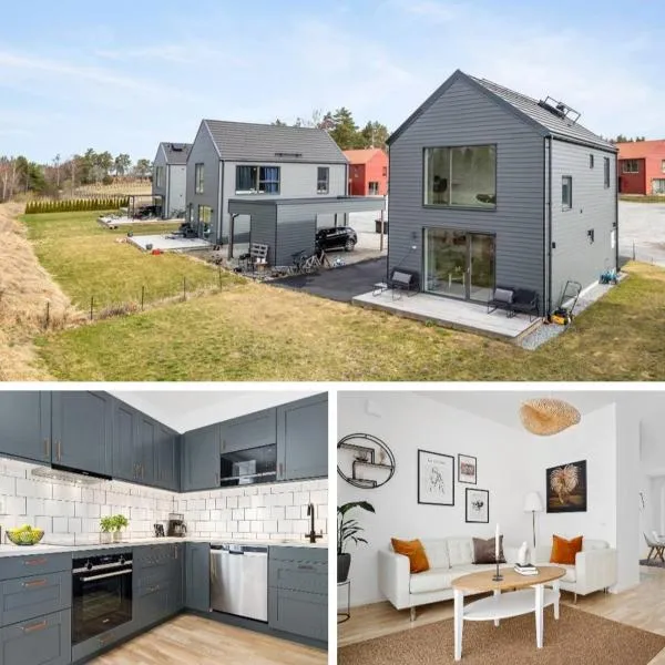 Luxurious newly built villa with patio and private parking, hotel v destinaci Sigtuna