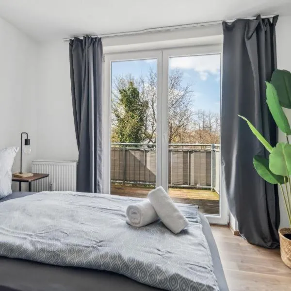 Larooms Merseburg - Apartment NS03 - 2 Zimmer - 4 Betten - Waschmaschine - Parkplatz - Balkon โรงแรมในแมร์เซอบวร์ก