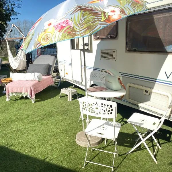 Gardencaravan near Ghent in green area, hotel v Gentu