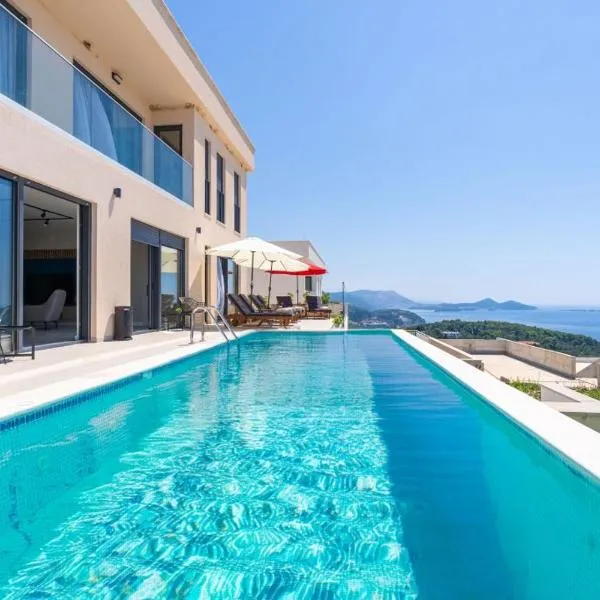 Green Horizon Sea Views Villa、ドゥブロヴニクのホテル