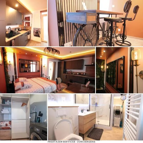 Luxury Studio, Rez de chaussée, Parking privé vidéo surveillance, Canapé haute qualité convertible couchage 2 personnes, Centre Ville proche, Restaurant, boulangerie 2 minutes à pied, Terrasse - 800mètre carré de terrain - Géré par Presta-Zen'Services, hotel di Verdun-sur-Meuse