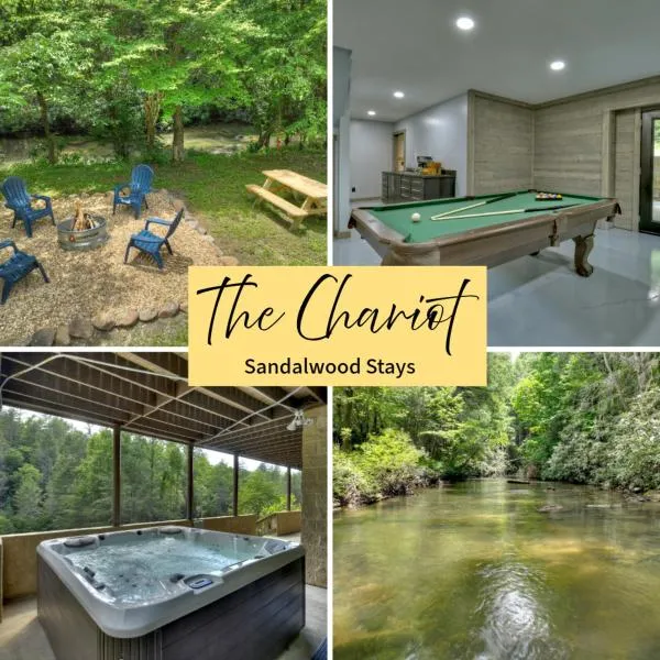 The Chariot - Creek Front with HotTub, Fire Pits, Billiards, EV Charger - Sandalwood Stays, hotel v destinaci Blue Ridge