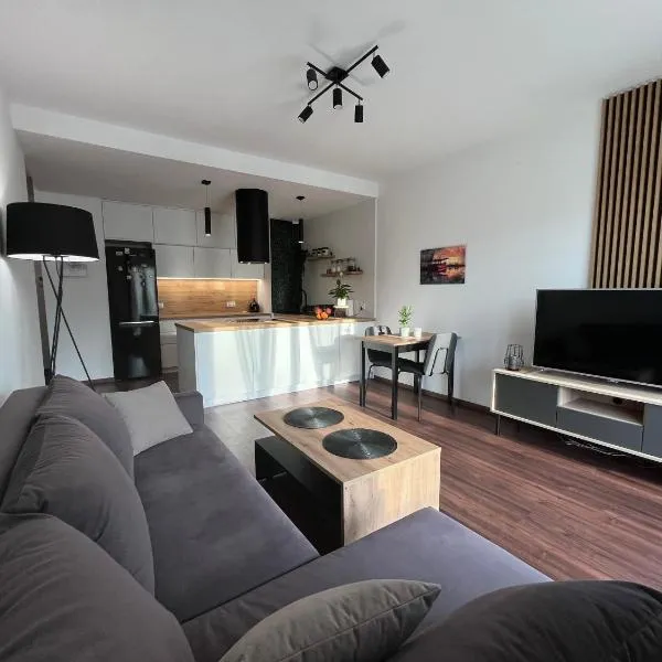 Nowy plażowy apartament z siłownią i halą garażową、グダニスクのホテル