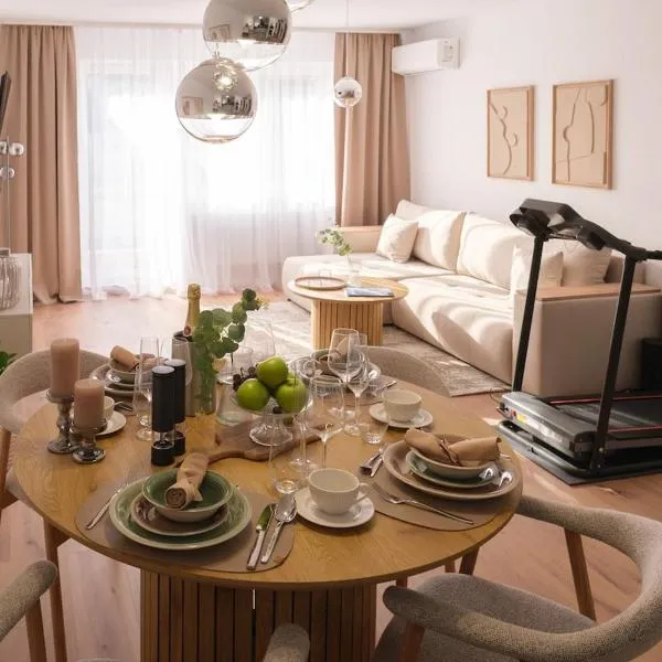 Apartment HomeBase Modernes 4-Sterne Apartment mit Tiefgarage im Zentrum、オーバーコッヘンのホテル