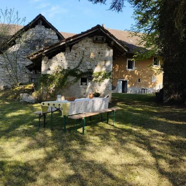 Charmante maison de famille rustique à la campagne, hotel in Groslée
