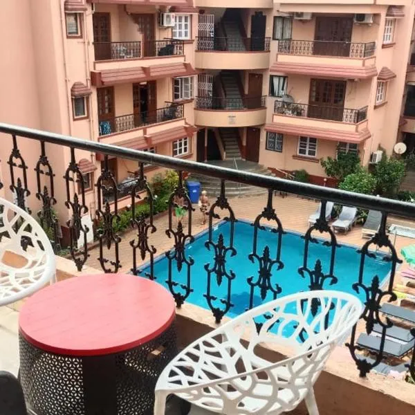 1 bhk apartment with pool baga beach saldana