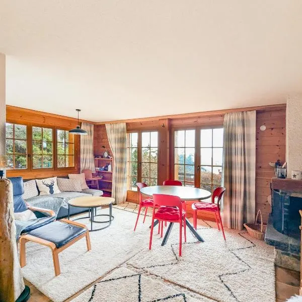 Centered Ski/Swim Ap. w/ private yard & fireplace, khách sạn ở Anzère