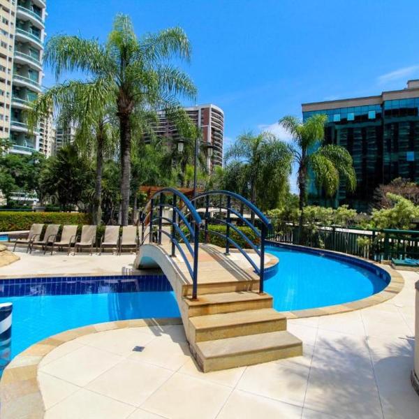 Magnifico Flat na Barra da Tijuca 704, com Linda Piscina, Academia, Balsa para Praia, Microondas, Frigobar, Tv Smart, Varanda e Mesa para Trabalho - Foto 4