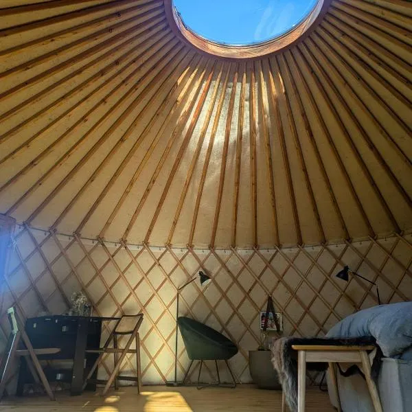 Jurte mit Kaminofen, Sauna & Sternenhimmel- Hasseldorf 10, hotel em Lindenberg