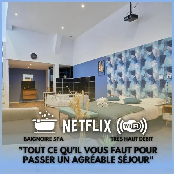 NG Prestige - Lille l Roubaix l Mairie - Gare l Nain - Grand Studio - Balnéo - Netflix - Wifi, hotel in Roubaix