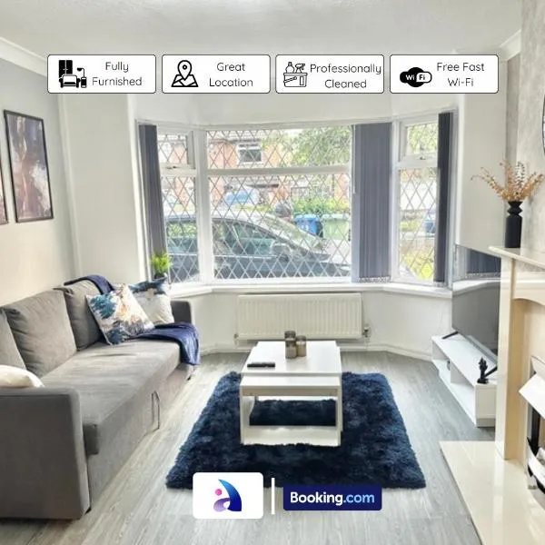 Viesnīca Spacious 3 BDR By Avalora Short Lets & Serviced Accommodation Queensway With Big Garden, Near Train Station, Airport & Large Driveway pilsētā Baguley