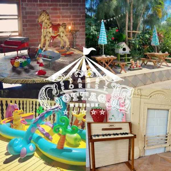 猫とピアノと星空のリゾートブティックコテージ -Starry Forest Cottage Okinawa-, hotel di Onna