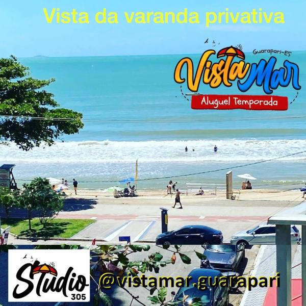 Studio 305 - Praia do Morro Guarapari ES - prédio frente Mar - varanda com vista mar - elevador - atravessou a avenida, ja esta na Praia - internet - SEM vaga ou VER Disponibilidade da garagem
