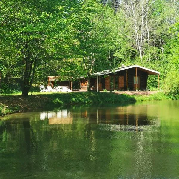 Chalet - gîte avec étang, khách sạn ở Deneuvre