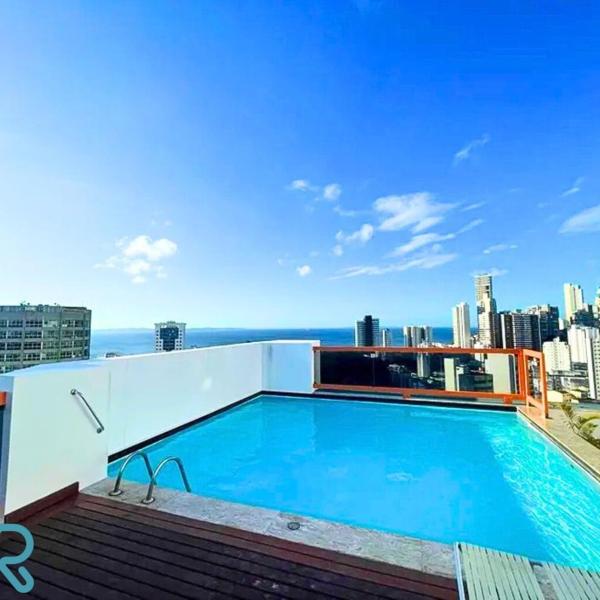 Lindo Studio Completo com Piscina no Rooftop do EDF, Próximo ao Porto da Barra