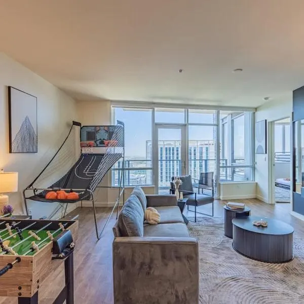 Cozy HighRise 23th Flr,Gym,Parking,Pool,W-D,Golf