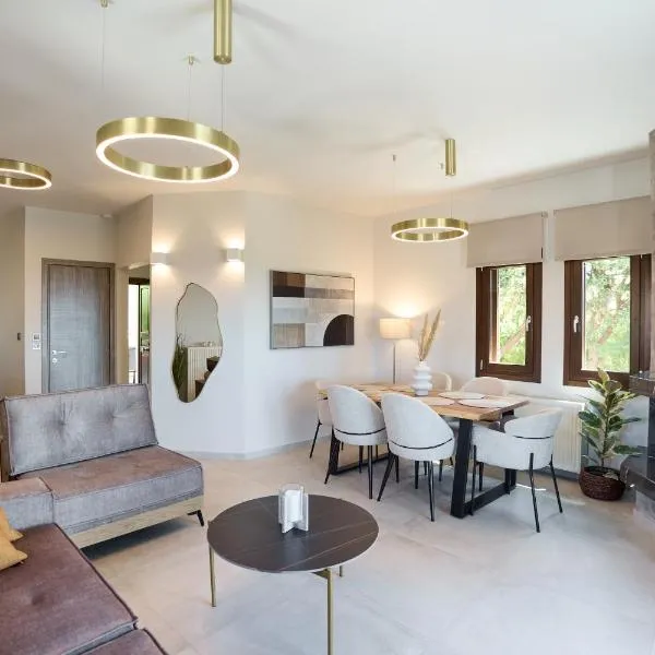 Pnoẽs Pelion Luxury Seaview Villa with priv Garden, ξενοδοχείο στα Κάτω Λεχώνια