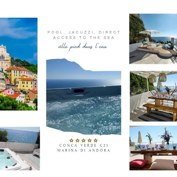Conca Verde c21- BEACH FRONT little villas POOL, private JACUZZI sea view, hotel v destinaci Marina dʼAndora