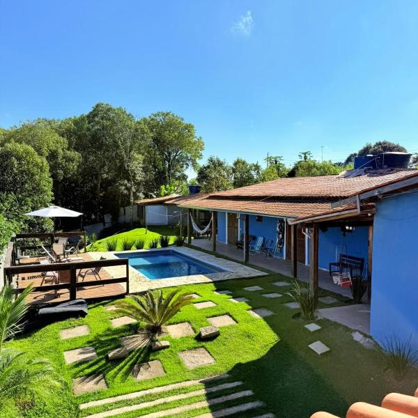 Recanto com piscina Aquecida e uma bela vista