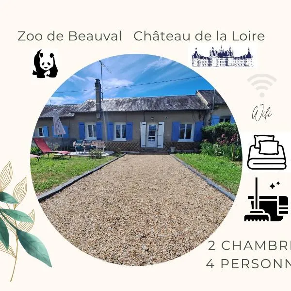 Gîte Au Gré du Canal ZOO Beauval 4 personnes parking, hotel v destinaci Selles-sur-Cher