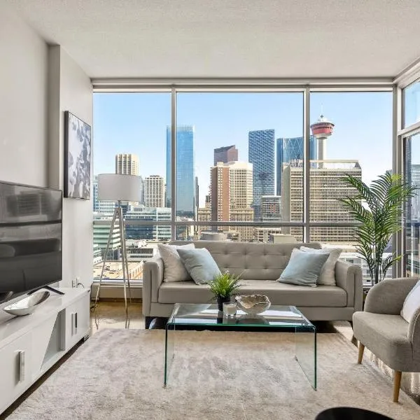 The Prime Downtown | Luxe Condo + Free Parking、カルガリーのホテル