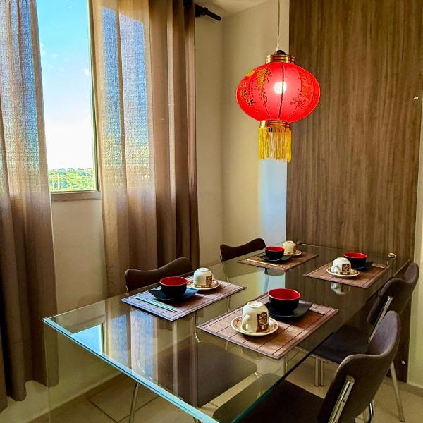 Apartamento com piscina e Toque Samurai