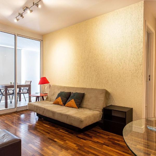BHaus Bela Vista Bela Cintra - Apartamento 50m2 com Varanda e Linda Vista 17o andar - Cama Queen - Próximo ao Shopping Frei Caneca e Metrô - Academia - Piscina - Lavanderia - Vaga de Garagem - Acomoda 2 adultos e 2 crianças - bc75