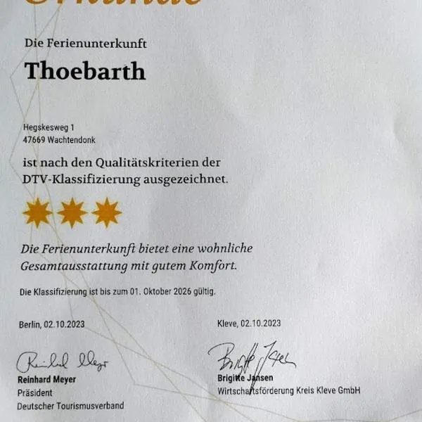 Ferienwohnung Thoebarth, Hotel in Wachtendonk