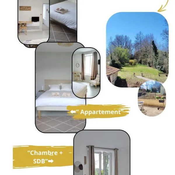 Studios ou Chambre SDB avec extérieur centre-ville Ribérac, hotel in Ribérac