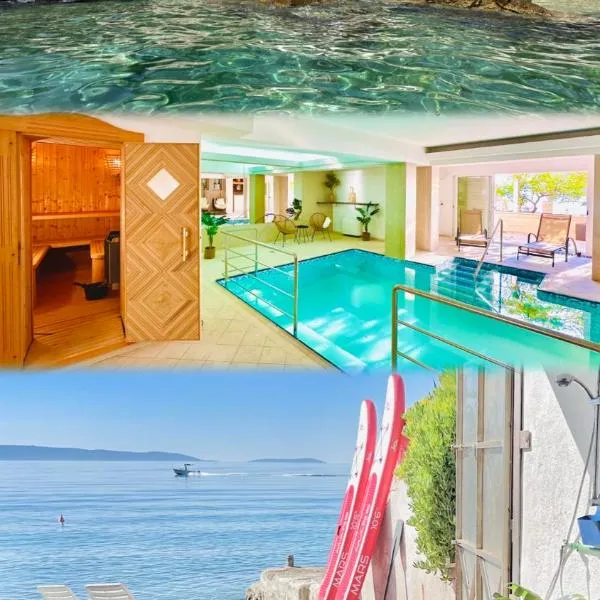 Luxury Seaside Villa with a classic Mediterranean Olive Garden, a fully equipped Professional Kitchen, Pool, Sauna, Padle Boards and Canoe - Miolin Beach House, hotel v Trogiri