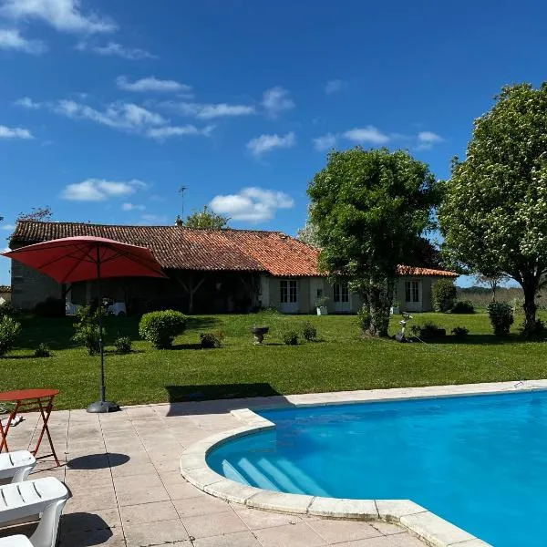 2 chambres, piscine et calme, Sud Charente, hotel em Bardenac