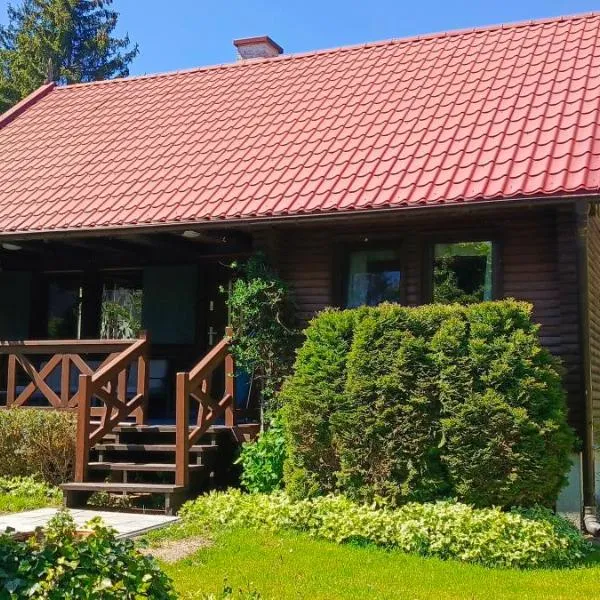 Domek rustykalny z sauną nad samym jeziorem, hotel in Leleszki