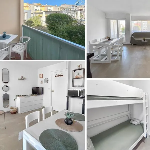 Studio confortable avec climatisation au Cap d'Agde avec port, plages et nature accessible à pied、カップ・ダグドのホテル