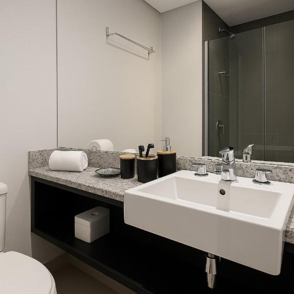 Studios Sofisticados com Ar, Cozinha, piscina, coworking e metrô a 5 min - Foto 3