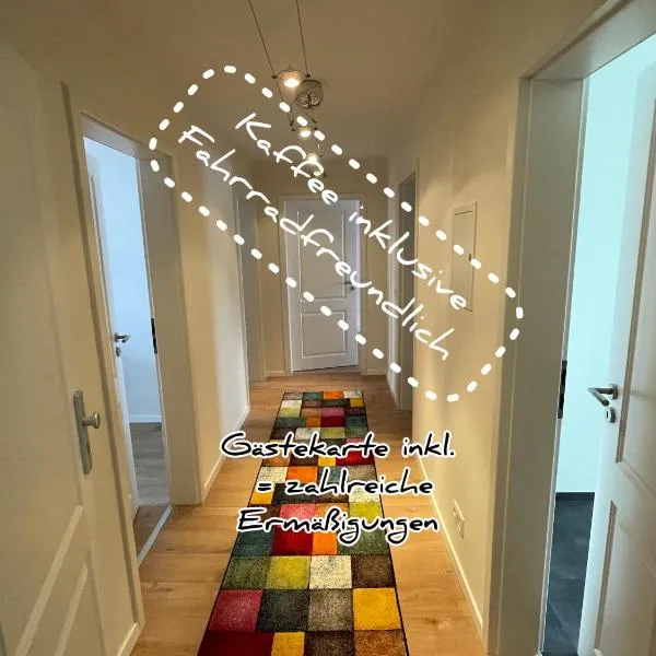 Schöne neue 4 Zimmer Wohnung mit Süd-Balkon bis 8 Personen, hotel v destinaci Naumburg