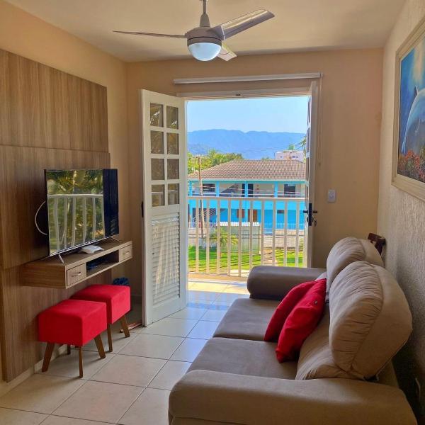 Apartamento Praia Grande Tenório pé na areia c/ ar