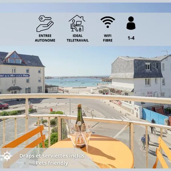 Le 123 Armoric - Balcon vue mer - 50m de la plage - Confort et moderne - 70m2, hotel in Trégastel
