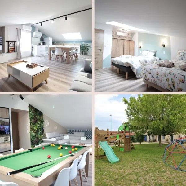 Verdun Centre - Full climatisation - 3 chambres - 7 couchages - 10 personnes - Parking Proche - Terrain 800m2 - Balnéothérapie - Air de jeux extérieurs - TOP CONFORT - Géré par PrestaZen'Services, hotel in Verdun