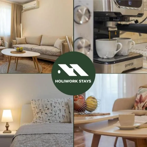 1BR Nomad-friendly Apartment 15mins walk to city centre with designated Workspace, hotel i Varna