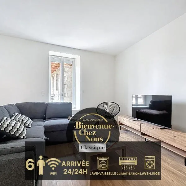 Mcosy 6, T3 premium, 6 pers, clim, terrasse, proche A75, hotel in Coudes